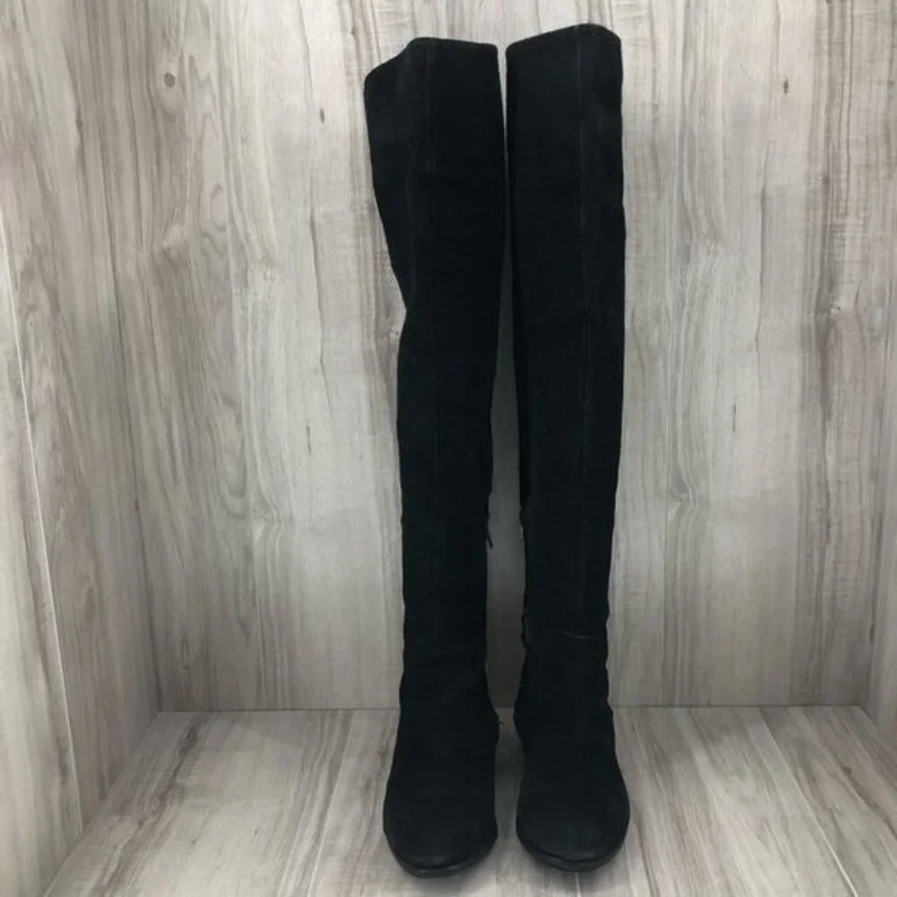 Plomo OTK Boots Women's EU 37 Black Suede Over The Knee